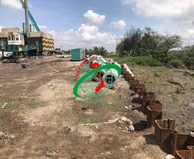 Nhận thi công đóng nhổ thép cọc cừ larsen, lắp đặt hệ khung giằng