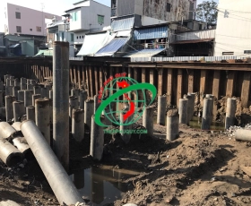 Nhận thi công đóng nhổ thép cọc cừ larsen, lắp đặt hệ khung giằng